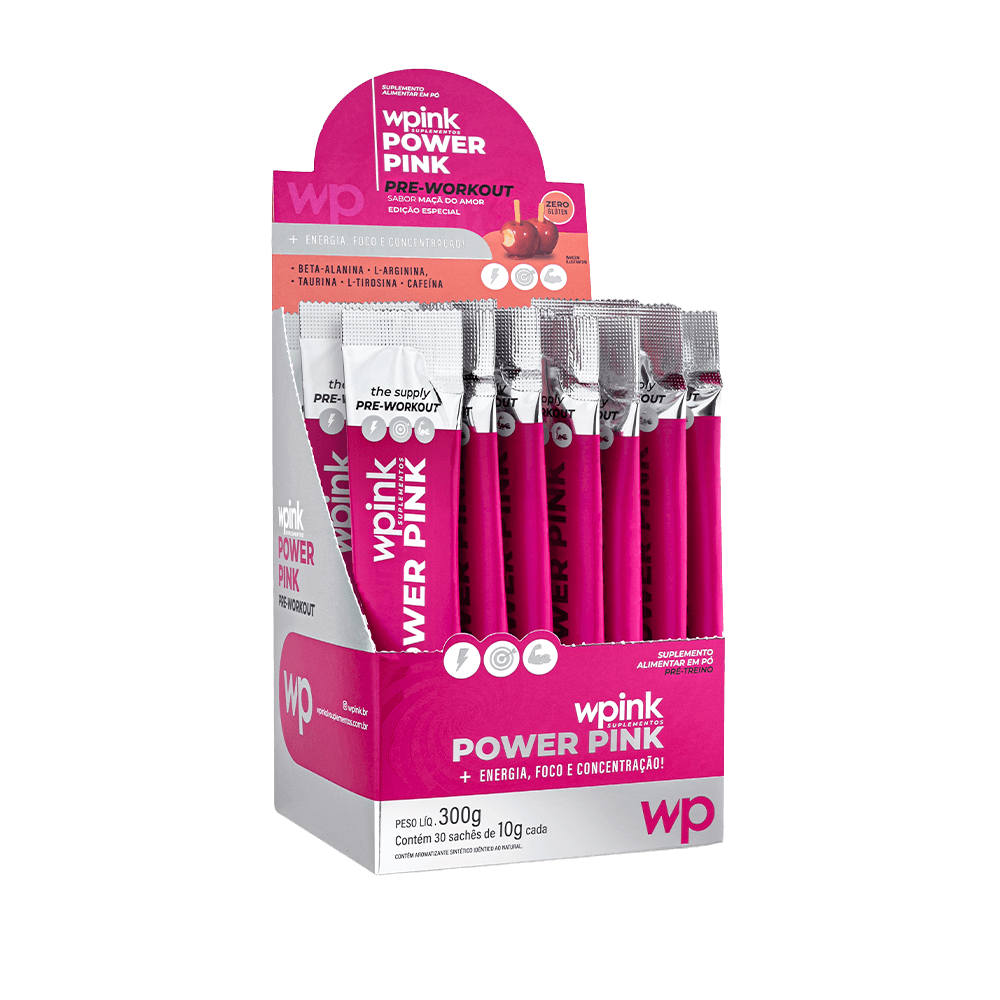 power pink de maçã do amor - pré-treino - 300g - wp - foto 6