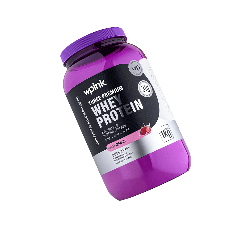 three premium whey protein morango 3w - (1kg) - wp - foto 5